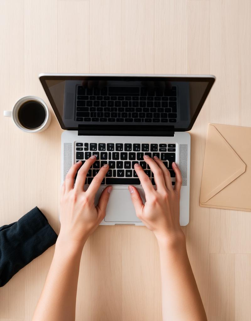 Hands on laptop